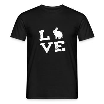 Kaninchen Hase Zwergkaninchen Liebe Geschenk - Männer T-Shirt - Schwarz - Vorne - AI Model Male 178 light (178cm)
