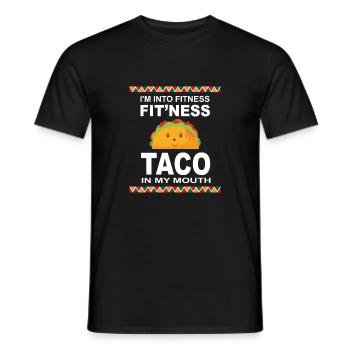 Ich stehe auf Fitness Taco in meinem Mund Mexikanisches Hemd - Männer T-Shirt - Schwarz - Vorne - AI Model Male 178 light (178cm)