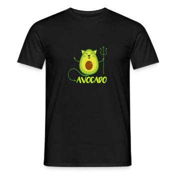 Cat Avocado Vegan Gift - Men's T-Shirt - black - Front - AI Model Male 178 light (178cm)