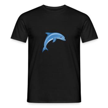 Cute Funny Cute Dolphin Comic Drawing T-Shirt - Men's T-Shirt - black - Front - AI Model Male 178 light (178cm)