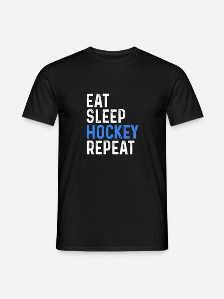 Eat Sleep Hockey Repeat - Männer T-Shirt - Schwarz