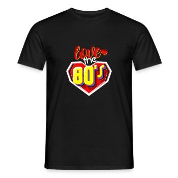Liebe die 80er Jahre - Männer T-Shirt - Schwarz - Vorne - AI Model Male 178 light (178cm)