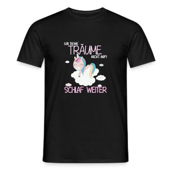 Schlaf weiter Einhorn - Männer T-Shirt - Schwarz - Vorne - AI Model Male 178 light (178cm)