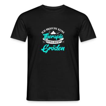 Therapie Gröden Skifahren Skifahrer Skiresort Gesc - Männer T-Shirt - Schwarz - Vorne - AI Model Male 178 light (178cm)