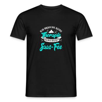 Therapie Saas-Fee Skifahren Skifahrer Skiresort Ge - Männer T-Shirt - Schwarz - Vorne - AI Model Male 178 light (178cm)