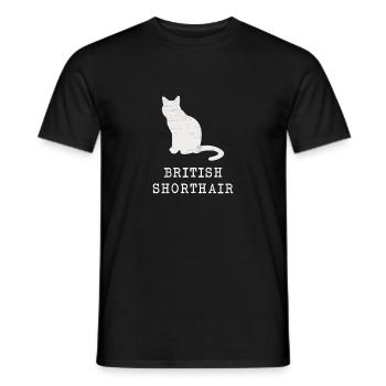My cat is a British Shorthair! - Männer T-Shirt - Schwarz - Vorne - AI Model Male 178 light (178cm)
