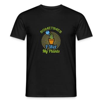 Sometimes I wet my plants Geschenk - T-shirt homme - noir - Devant - AI Model Male 178 light (178cm)
