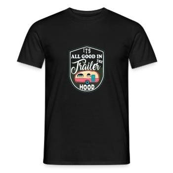 Everything good on the campsite - Men's T-Shirt - black - Front - AI Model Male 178 light (178cm)