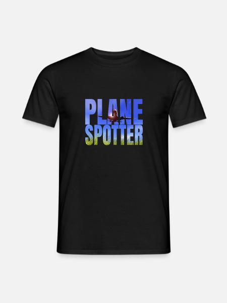 Plane Spotter Design als Geschenk - Männer T-Shirt - Schwarz