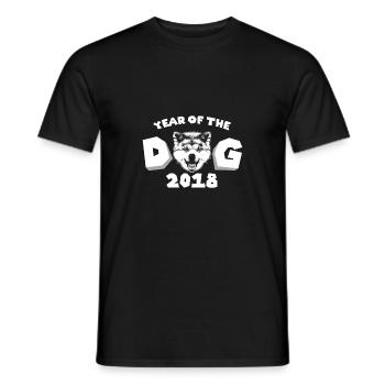 Akita 2018 year of the dog gift New Year - Men's T-Shirt - black - Front - AI Model Male 178 light (178cm)