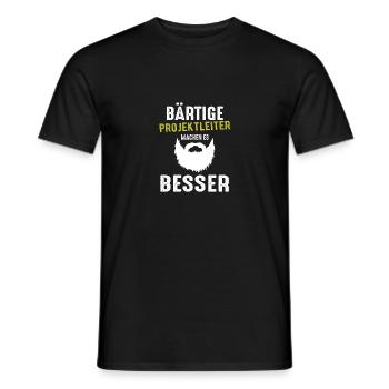 Bärtige Projektleiter machen es besser Geschenk Sh - Männer T-Shirt - Schwarz - Vorne - AI Model Male 178 light (178cm)