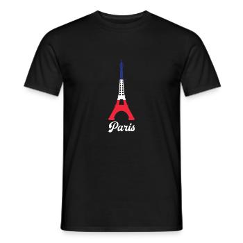 Paris Frankreich Flagge Farbe Eiffelturm Französisch - Männer T-Shirt - Schwarz - Vorne - AI Model Male 178 light (178cm)