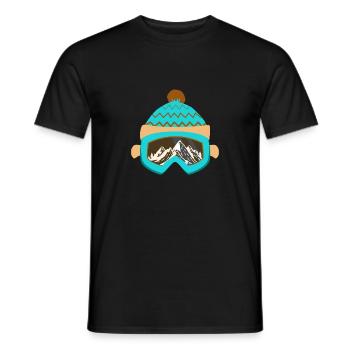 Cadeau Lunettes de surf des neiges de montagne cap skieurs - T-shirt homme - noir - Devant - AI Model Male 178 light (178cm)