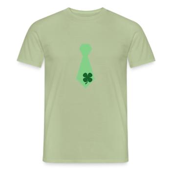 Shamrocks Tie Saint-Patrick vert irlandais - T-shirt homme - vert sauge - Devant - AI Model Male 178 light (178cm)