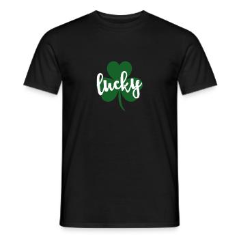 Lucky Glitter Clover St. Patricks Day Funny - Men's T-Shirt - black - Front - AI Model Male 178 light (178cm)