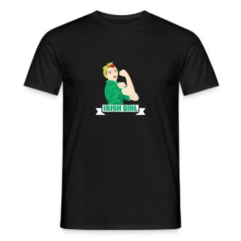 Funny Irish Girl St. Patricks Holiday Green - Men's T-Shirt - black - Front - AI Model Male 178 light (178cm)