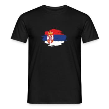 heimat flagge liebe herkunft Serbien png - Männer T-Shirt - Schwarz - Vorne - AI Model Male 178 light (178cm)