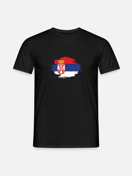 inheemse vlag, liefde oorsprong Servië png - Mænd T-shirt - sort