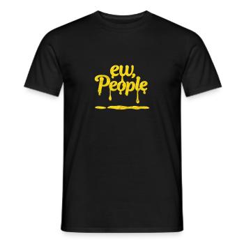 Funny People Ew shirt pour introvertis - T-shirt homme - noir - Devant - AI Model Male 178 light (178cm)