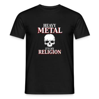 Heavy Metal - C'est ma religion - nation headbang - T-shirt homme - noir - Devant - AI Model Male 178 light (178cm)