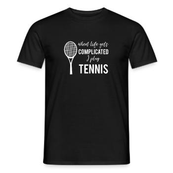 Tennis Life Tennis Racket Play Play Gift - Men's T-Shirt - black - Front - AI Model Male 178 light (178cm)