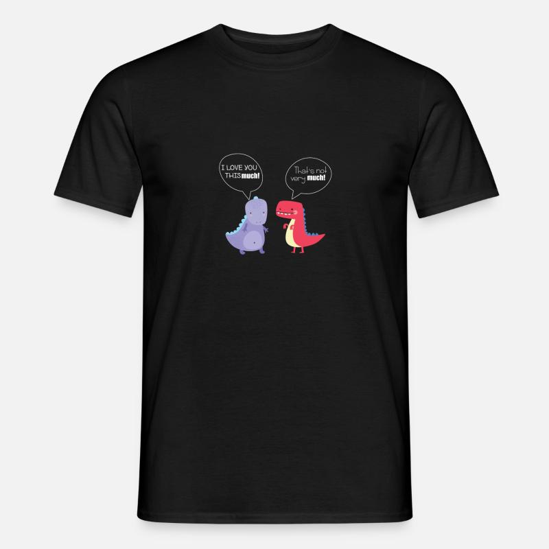 Paare Liebe Valentinstag Geschenk Dino T-Rex - Männer T-Shirt - Schwarz
