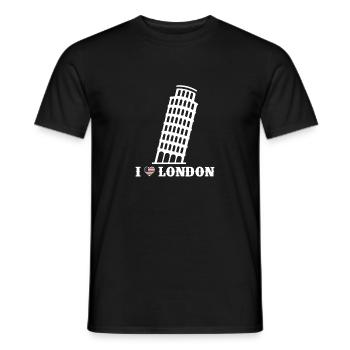 Ich liebe London Tower von Pisa Funny Prankster Witz - Männer T-Shirt - Schwarz - Vorne - AI Model Male 178 light (178cm)