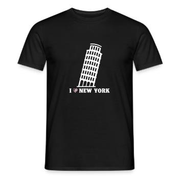 Ich liebe New York Tower von Pisa Pun Prankster Witz - Männer T-Shirt - Schwarz - Vorne - AI Model Male 178 light (178cm)