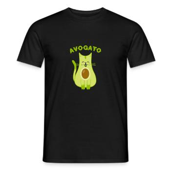 Avogato T-Shirt - Lustige Avo-Gato Cinco De Mayo Katze - Männer T-Shirt - Schwarz - Vorne - AI Model Male 178 light (178cm)