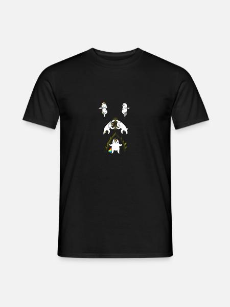 fusion chat licorne / cadeau - T-shirt homme - noir
