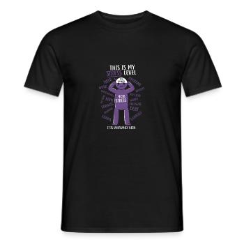 Stress Niveau / cadeau - T-shirt homme - noir - Devant - AI Model Male 178 light (178cm)