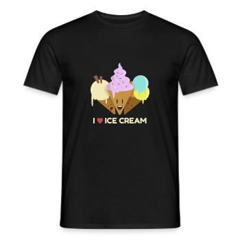 Ich liebe Eis - Männer T-Shirt - Schwarz - Vorne - AI Model Male 178 light (178cm)