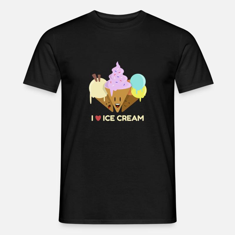 Ich liebe Eis - Männer T-Shirt - Schwarz