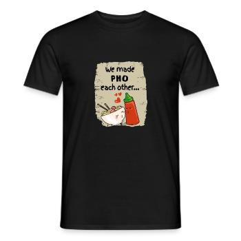 Soupe pho vietnamienne Nouilles instantanées Noods Love - T-shirt homme - noir - Devant - AI Model Male 178 light (178cm)