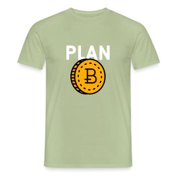 Plan B - Funny Blockchain HODL Digi Coin Crypto - T-shirt homme - vert sauge - Devant - AI Model Male 178 light (178cm)