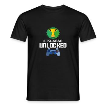 Level Unlocked 2nd Class Gamer Gift Gaming - Men's T-Shirt - black - Front - AI Model Male 178 light (178cm)