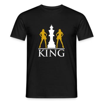 roi d'échecs - T-shirt homme - noir - Devant - AI Model Male 178 light (178cm)