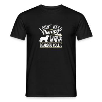 Bearded Collie Dog Owner Cool Dog Lover Gift - Men's T-Shirt - black - Front - AI Model Male 178 light (178cm)
