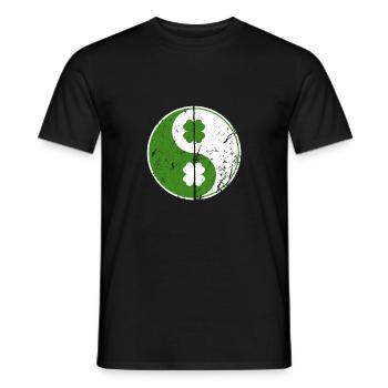Yin Yang Shamrocks Symbole chinois St. Patrick - T-shirt homme - noir - Devant - AI Model Male 178 light (178cm)