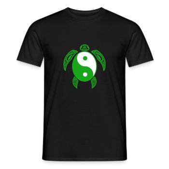 Yin Yang Schildkröte Lustiges chinesisches Tai Chi-Symbol cool - Männer T-Shirt - Schwarz - Vorne - AI Model Male 178 light (178cm)