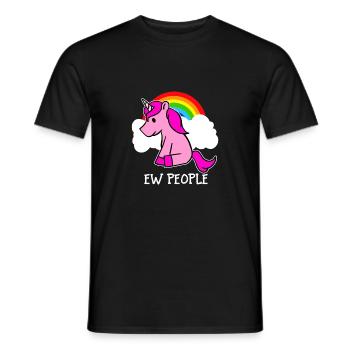 Ew-Leute-rosa Einhorn und Regenbogen-lustiger sarkastischer - Männer T-Shirt - Schwarz - Vorne - AI Model Male 178 light (178cm)