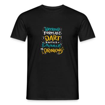 Weekend Forecast - Darts with a Chance of Drinking - Männer T-Shirt - Schwarz - Vorne - AI Model Male 178 light (178cm)