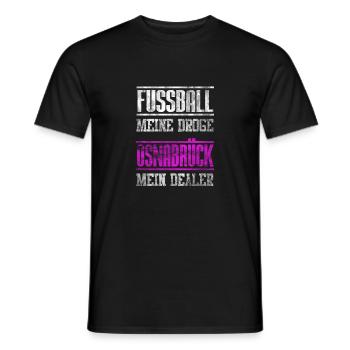 Osnabrück Mein Dealer - Fußball meine Droge - Männer T-Shirt - Schwarz - Vorne - AI Model Male 178 light (178cm)