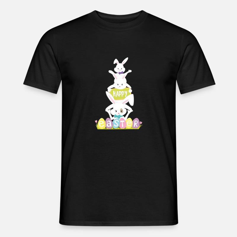 Happy eastern - Männer T-Shirt - Schwarz