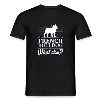 bouledogue français quoi d'autre? bouledogue français - T-shirt homme - noir - Devant - AI Model Male 178 light (178cm)