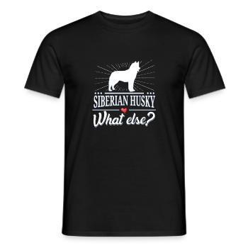Siberian Husky what else? - Men's T-Shirt - black - Front - AI Model Male 178 light (178cm)
