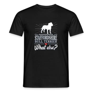 Staffordshire Bullterrier what else? - Männer T-Shirt - Schwarz - Vorne - AI Model Male 178 light (178cm)