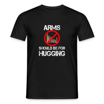 Arms should be hugging - Men's T-Shirt - black - Front - AI Model Male 178 light (178cm)