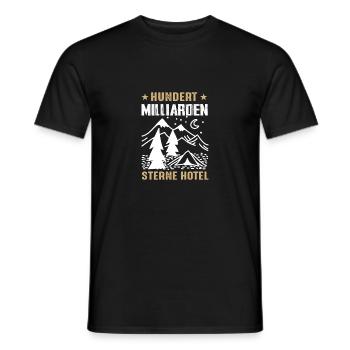 Berge Shirt · Berg · Wandern Camping Sterne Hotel - Männer T-Shirt - Schwarz - Vorne - AI Model Male 178 light (178cm)