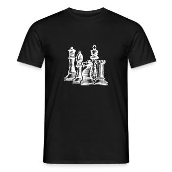 Pièce d'échecs cadeau chemise échecs joueur d'échecs - T-shirt homme - noir - Devant - AI Model Male 178 light (178cm)